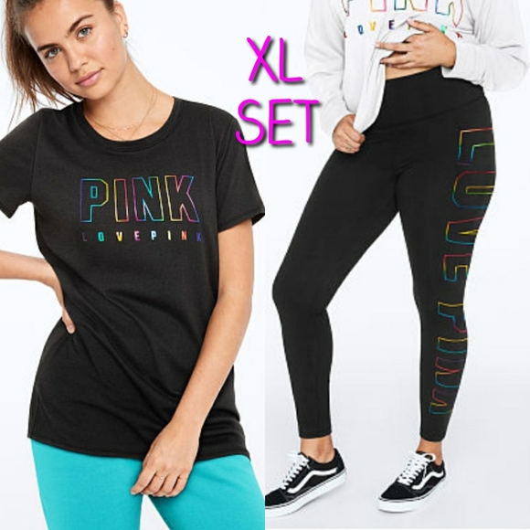 PINK Victoria's Secret Pants - 2 PC VS PINK XL RAINBOW FOIL SET